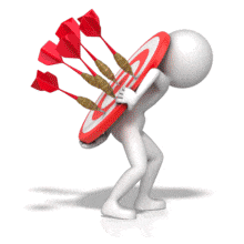 Figure Hit Moving Target | 3D Animated Clipart for PowerPoint -  