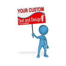 This custom animation shows a figure waving a picket sign up and down.  You can customize this sign with your own text and design.
