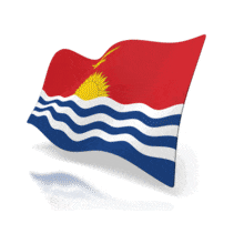 The national flag of Kiribati&#039;s at a perspective angle.