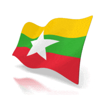 The national flag of Myanmar.