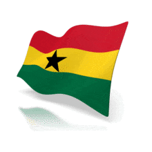 The national flag of Ghana.