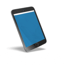 An animation of a phone with a blank square discussion box with room to put your custom text and design. You can also change the color of the screen and custom text bubble.