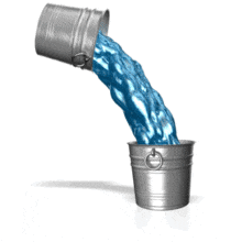 pouring water bucket