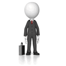 A business figure looks around waiting and checking watch from time to time.