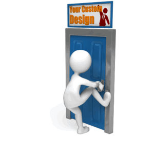 This PowerPoint Animations shows a preview of Stick Figure Stuck Door Custom