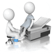 This animation shows a doctor checking a patients reflexes.