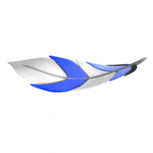 This animation shows a light feather floating in the air.