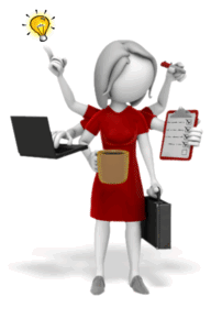 Animated gif sample: Businesswoman Multi Tasking