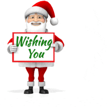 A Santa animation showing customizable signs.