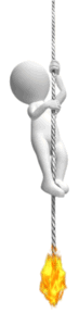 Animated gif sample: Figure Climbing Rope On Fire