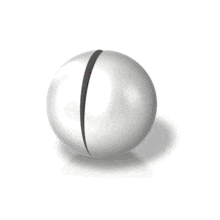 An animation of a split open round shell with core exposed.