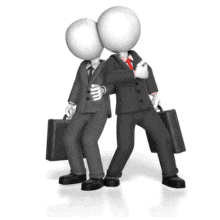 An animation of two businessmen fighting for top position.