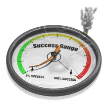 Customize this gauge that is pushing toward a negative reading while breaking the glass, smoking and sparking