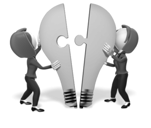 Animated gif sample: Businesswomen Ideas Merging