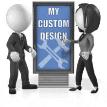 A business man and woman tear each other&#039;s posters from a display.