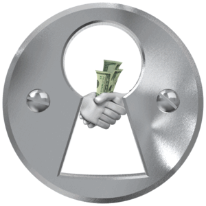 Animated gif sample: Keyhole Handshake Money