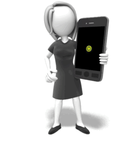 Animated gif sample: Icon Female Smart Phone (Non-Looping)