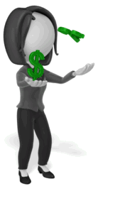 Animated gif sample: Business Woman Juggle Dollar Symbols