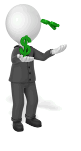 Animated gif sample: Businessman Juggle Dollar Symbols