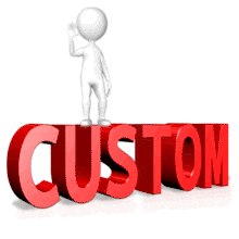 Stick figure is shown standing and waving on custom text.