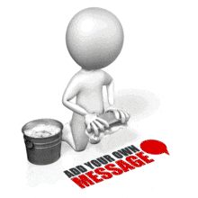 This custom design animation shows a figure scrubbing a custom design area with a soapy brush.  You can customize the scrubbing area by adding your own text and images using our online customizer.