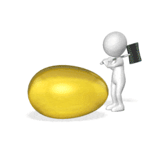 This custom design animation shows a figure breaking open a golden egg to find a custom message inside. &lt;br&gt;&lt;br&gt; Customize the message inside the egg by adding your own words and images using our online customizer.
