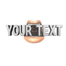 This custom text animation shows mouth with text you can customize in it.