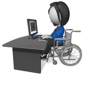 Animated gif sample: Woman In Wheelchair Working At Desk