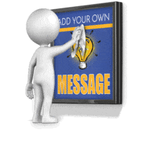 This custom design animation shows a figure cleaning a sign.  You can customize the sign by adding your own text and images using our online customizer.