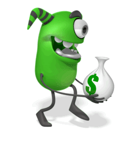 Animated gif sample: Horned Monster Sneak Money Bag