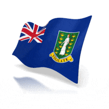 This animation shows the British Virgin Islands flag at a perspective angle waving.