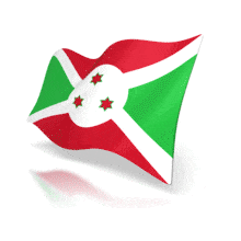 This animation shows the Burundi flag at a perspective angle waving.