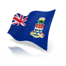 This animation shows the Cayman Islands flag at a perspective angle waving.