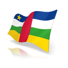 This animation shows the Central African Republic flag at a perspective angle waving.