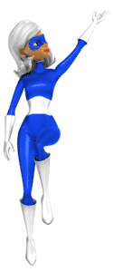 Animated gif sample: Supergal Gesturing Up