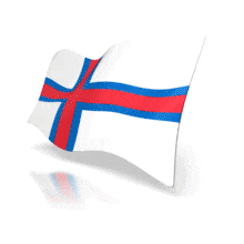 This animation shows the Faroe Islands flag at a perspective angle waving.