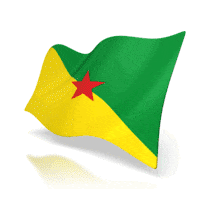 This animation shows the French Guiana flag at a perspective angle waving.