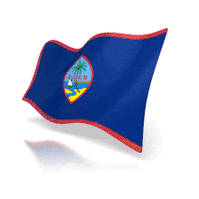 This animation shows the Guam flag at a perspective angle waving.