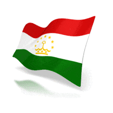 This animation shows the Tajikistan flag at a perspective angle waving.