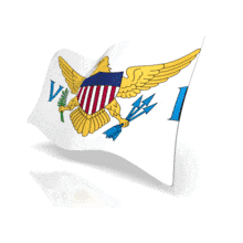 This animation shows the United States and Virgin Islands flag at a perspective angle waving.
