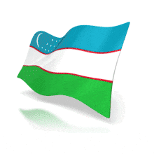 This animation shows the Ubekistan flag at a perspective angle waving.
