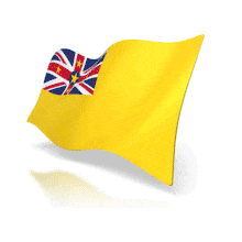 This animation shows the Niue flag at a perspective angle waving.