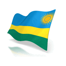 This animation shows the rwanda flag at a perspective angle waving.