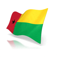 The flag of Guinea-Bissau animated at a perspective angle.