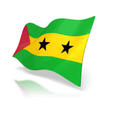 This animation shows the sao tome and principe flag at a perspective angle waving.
