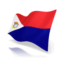 This animation shows the Sint maarten flag at a perspective angle waving.