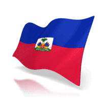 This animation shows the Haiti flag at a perspective angle waving.
