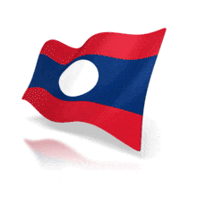 This animation shows the Laos flag at a perspective angle waving.