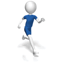 This animation shows a man figure running.
