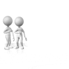 This animation displays the idiom (Talk about the devil) and shows two characters talking as the devil appears.